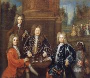 unknow artist Elibu Yale the 2nd Duke of Devonshire,Lord James Cavendish,Mr Tunstal and a Page Spain oil painting artist